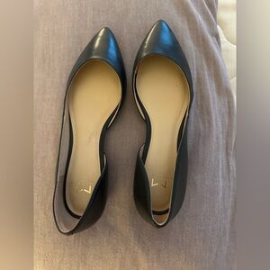 Marc Fisher Black Leather Flats Timeless Design